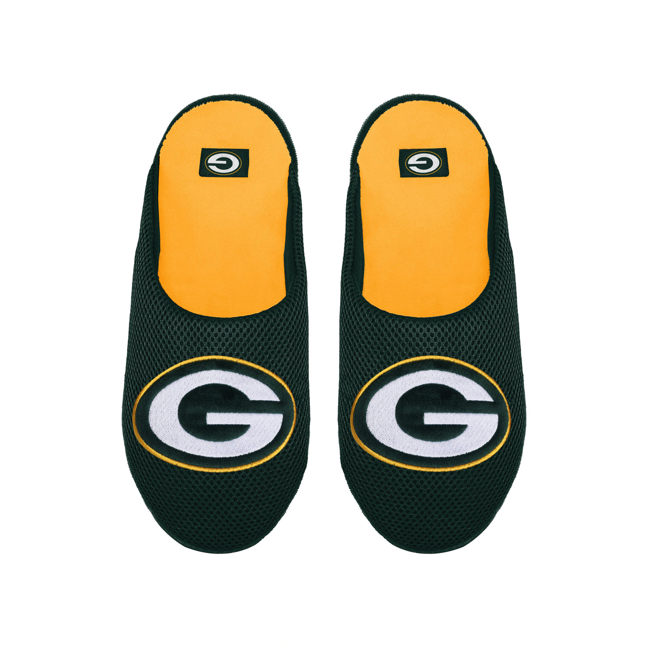 Green Bay Packers Big Logo Mesh Slide Slippers - Dynasty Sports & Framing 