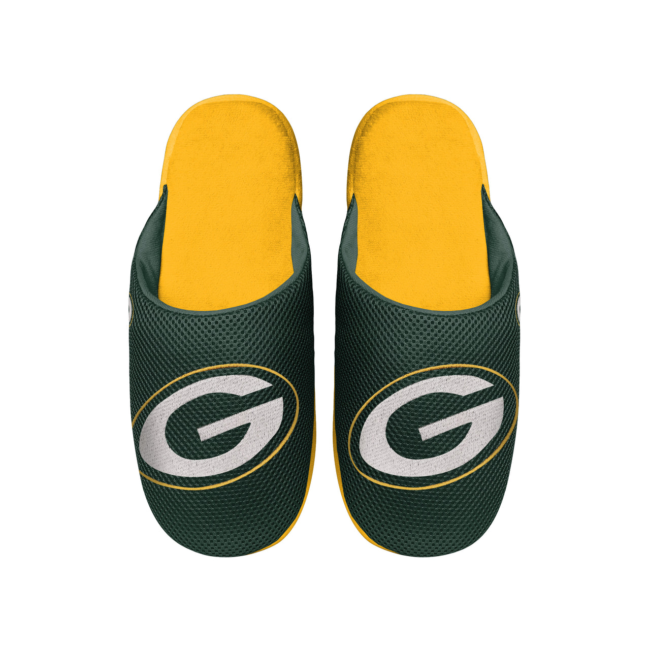 Green Bay Packers Mesh Slide Slippers - Dynasty Sports & Framing 