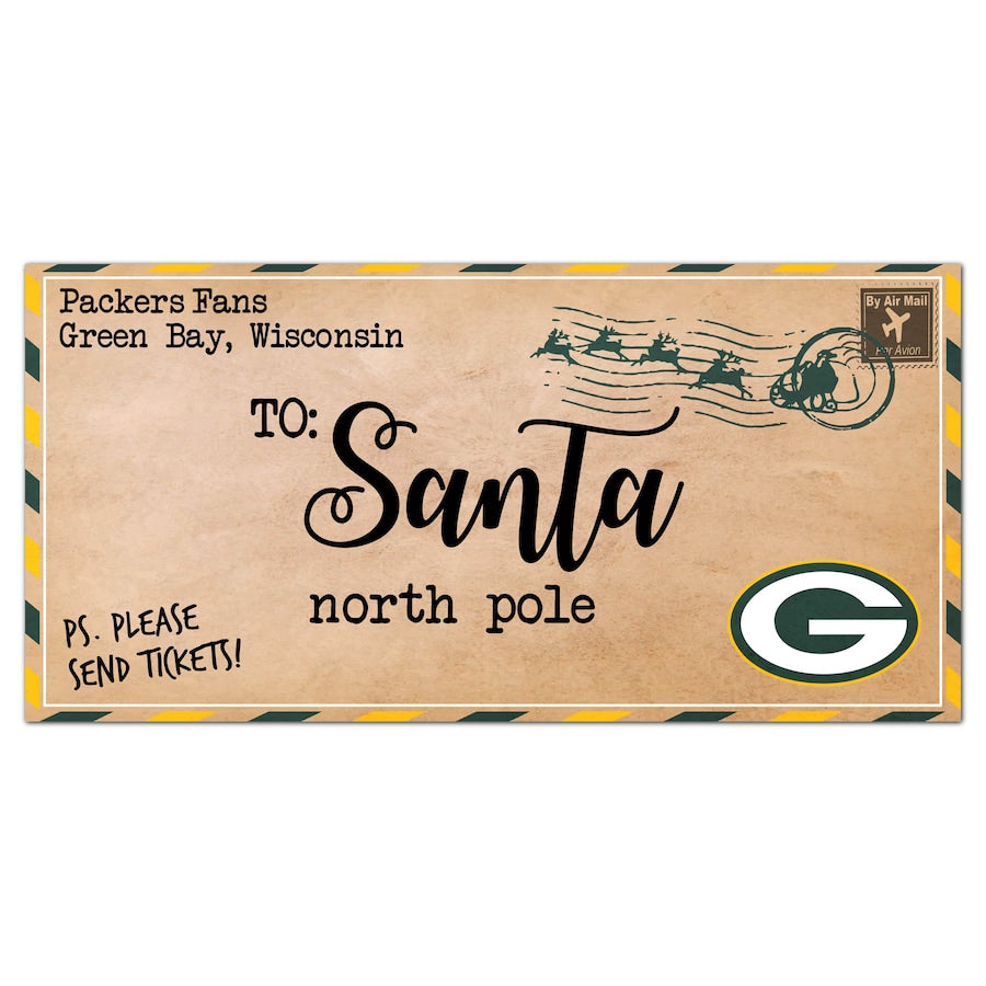Green Bay Packers 6'' x 12'' Letter to Santa Sign - Dynasty Sports & Framing 
