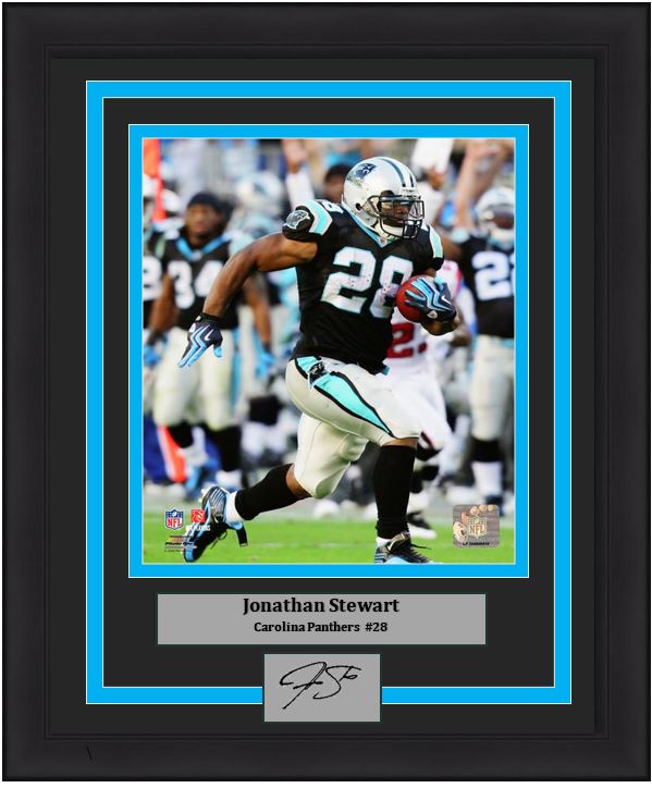 Jonathan Stewart Carolina Panthers NFL Football 8" x 10" Framed Photo with Engraved Autograph - Dynasty Sports & Framing 