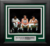 Robert Parish, Larry Bird, & Kevin McHale Boston Celtics 8" x 10" Framed Blackout Basketball Photo - Dynasty Sports & Framing 