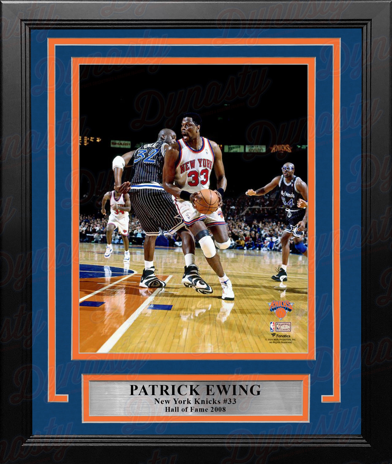 Patrick Ewing v. Shaquille O'Neal New York Knicks 8" x 10" Framed Basketball Photo - Dynasty Sports & Framing 