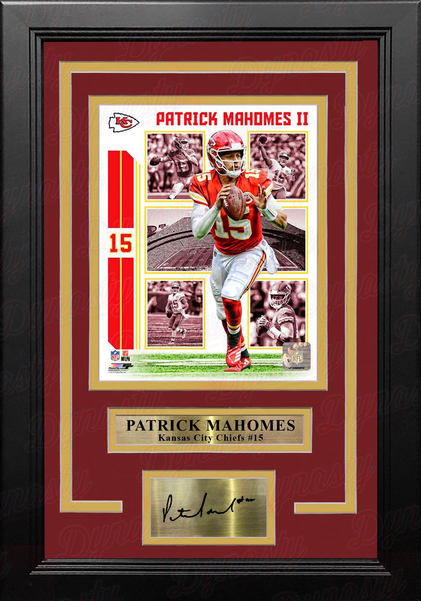 Patrick Mahomes Kansas City Chiefs 8" x 10" Framed Football Collage Photo with Engraved Autograph - Dynasty Sports & Framing 