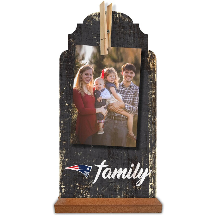 New England Patriots 6'' x 12'' Family Clothespin Sign - Dynasty Sports & Framing 