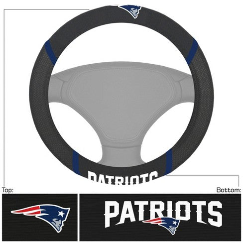 New England Patriots Deluxe Football Steering Wheel Cover - Dynasty Sports & Framing 