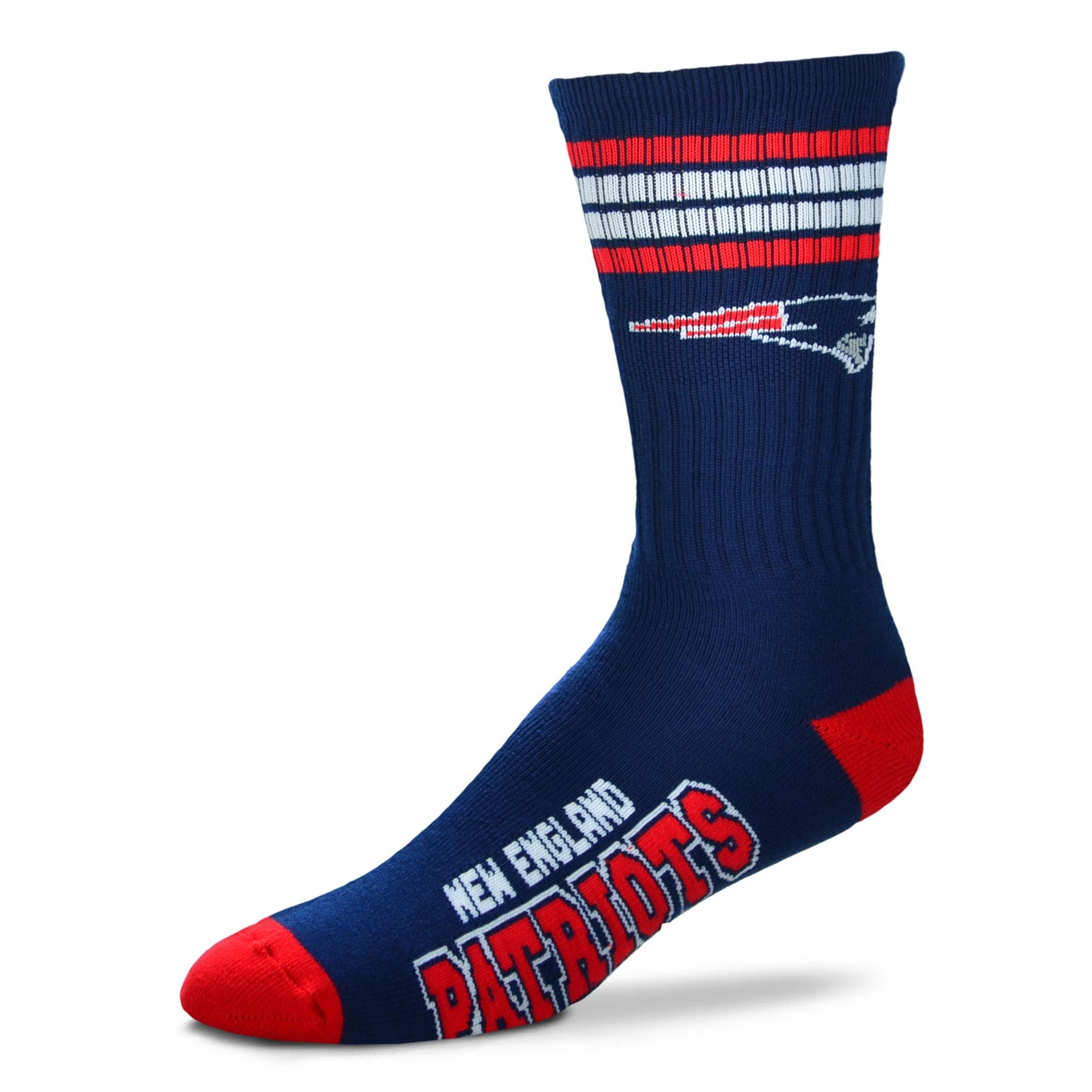 New England Patriots Men's 4 Stripe Deuce Socks - Dynasty Sports & Framing 