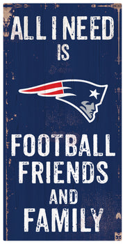 New England Patriots Football, Friends, & Family Wood Sign - Dynasty Sports & Framing 