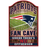 New England Patriots Fan Cave 11" x 17" Wood Sign - Dynasty Sports & Framing 