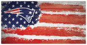 New England Patriots Team Flag Wooden Sign - Dynasty Sports & Framing 