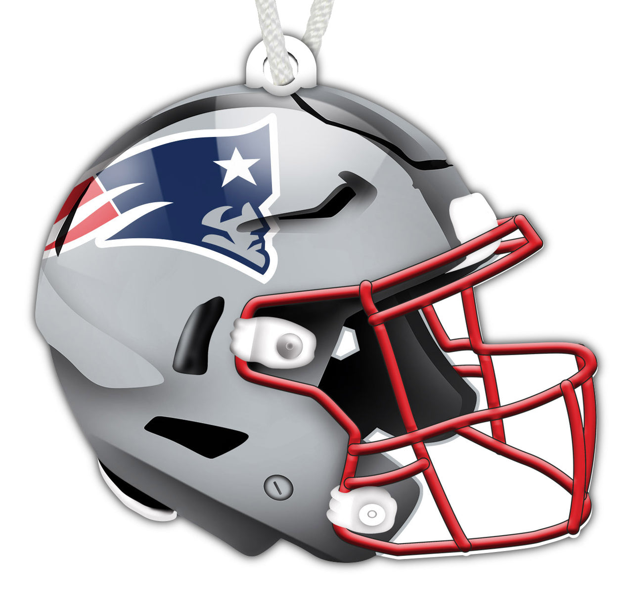 New England Patriots Wooden Helmet Ornament - Dynasty Sports & Framing 