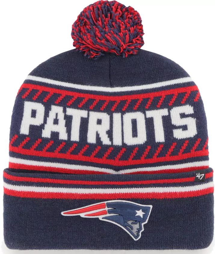 New England Patriots '47 Brand Ice Cap Cuffed Pom Knit Hat - Dynasty Sports & Framing 