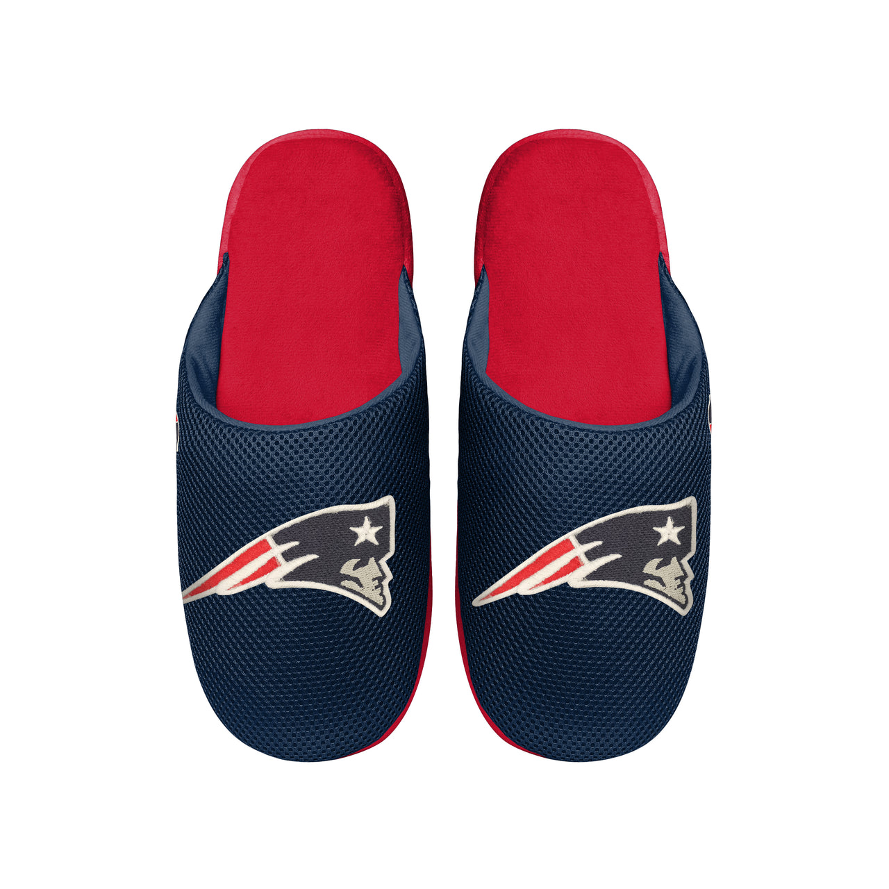 New England Patriots Colorblock Big Logo Slippers - Dynasty Sports & Framing 