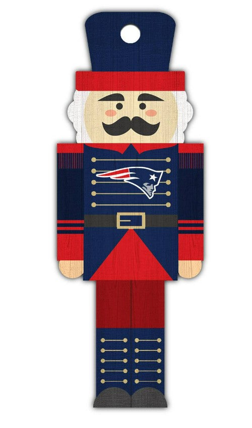 New England Patriots Wood Nutcracker Ornament - Dynasty Sports & Framing 