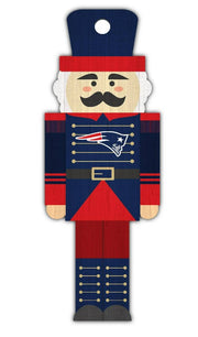 New England Patriots Wood Nutcracker Ornament - Dynasty Sports & Framing 