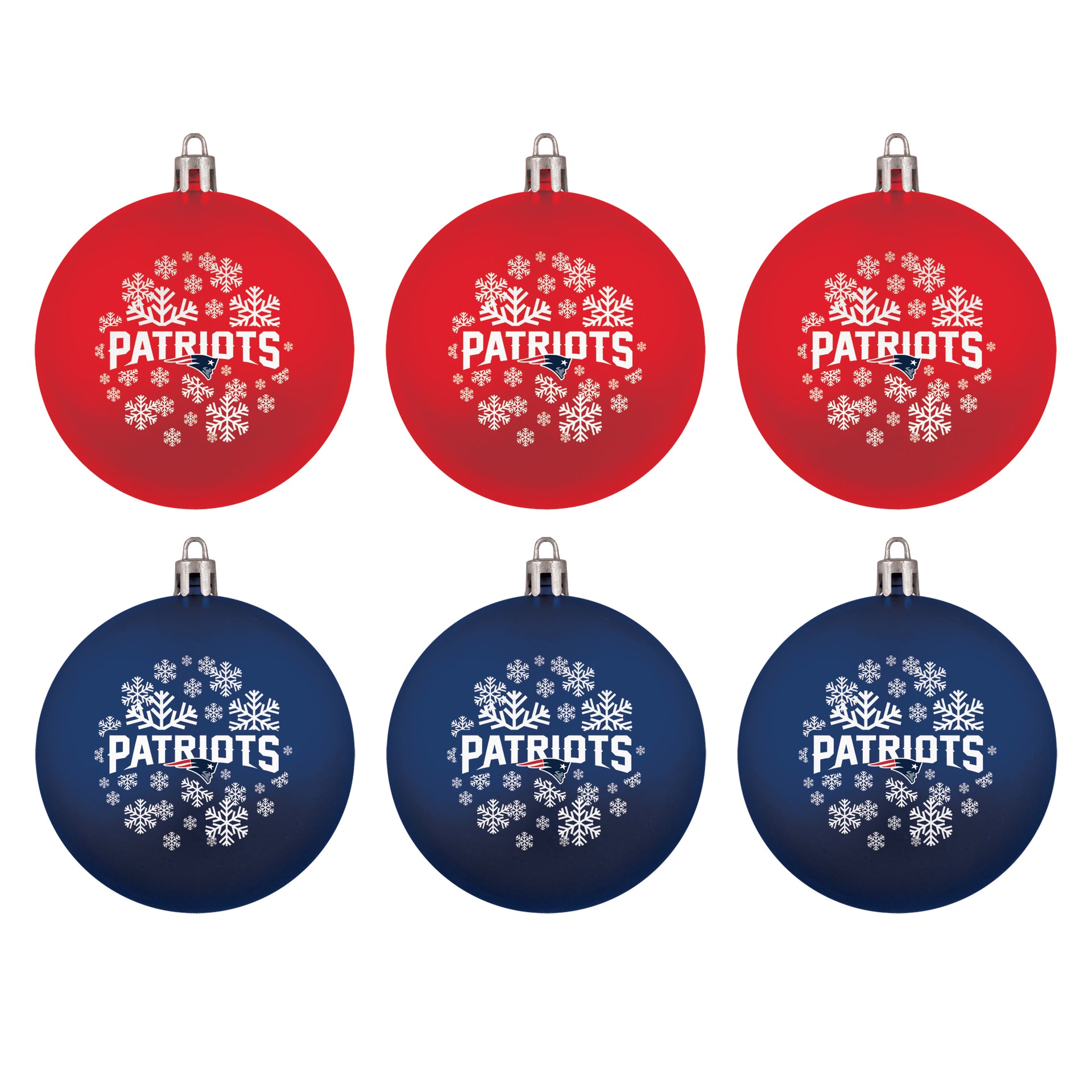 New England Patriots Holiday 6 Piece Ornament Set - Dynasty Sports & Framing 