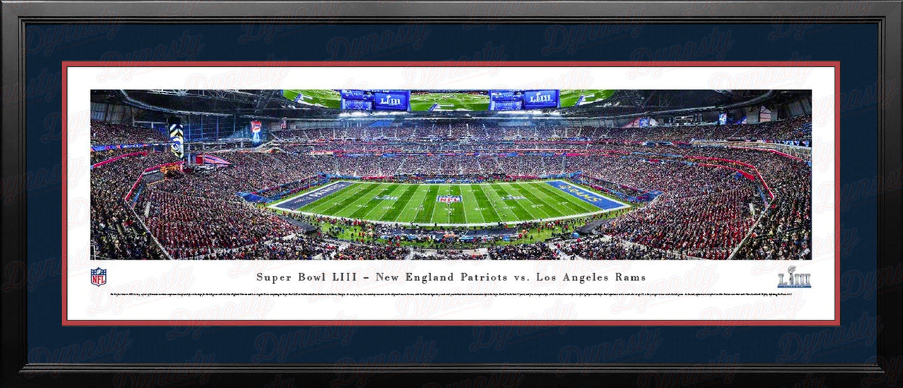 New England Patriots Super Bowl LIII Blakeway Framed Football Stadium Panorama - Dynasty Sports & Framing 