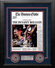 New England Patriots Super Bowl LIII Champions Framed Boston Globe Photo - Dynasty Sports & Framing 