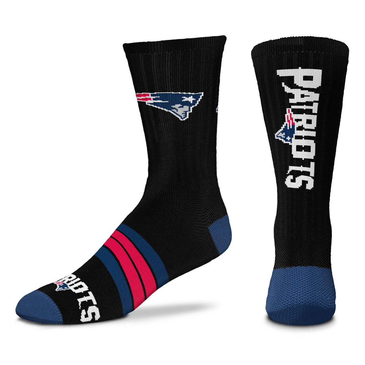 New England Patriots Men's For Bare Feet Quad Crew Socks - Dynasty Sports & Framing 
