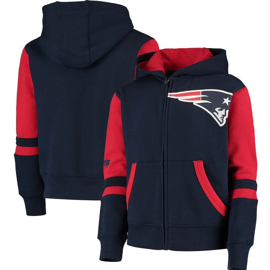 New England Patriots Youth Stadium Full-Zip Hoodie - Navy - Dynasty Sports & Framing 