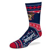 New England Patriots Sweater Stripe Holiday Socks - Dynasty Sports & Framing 