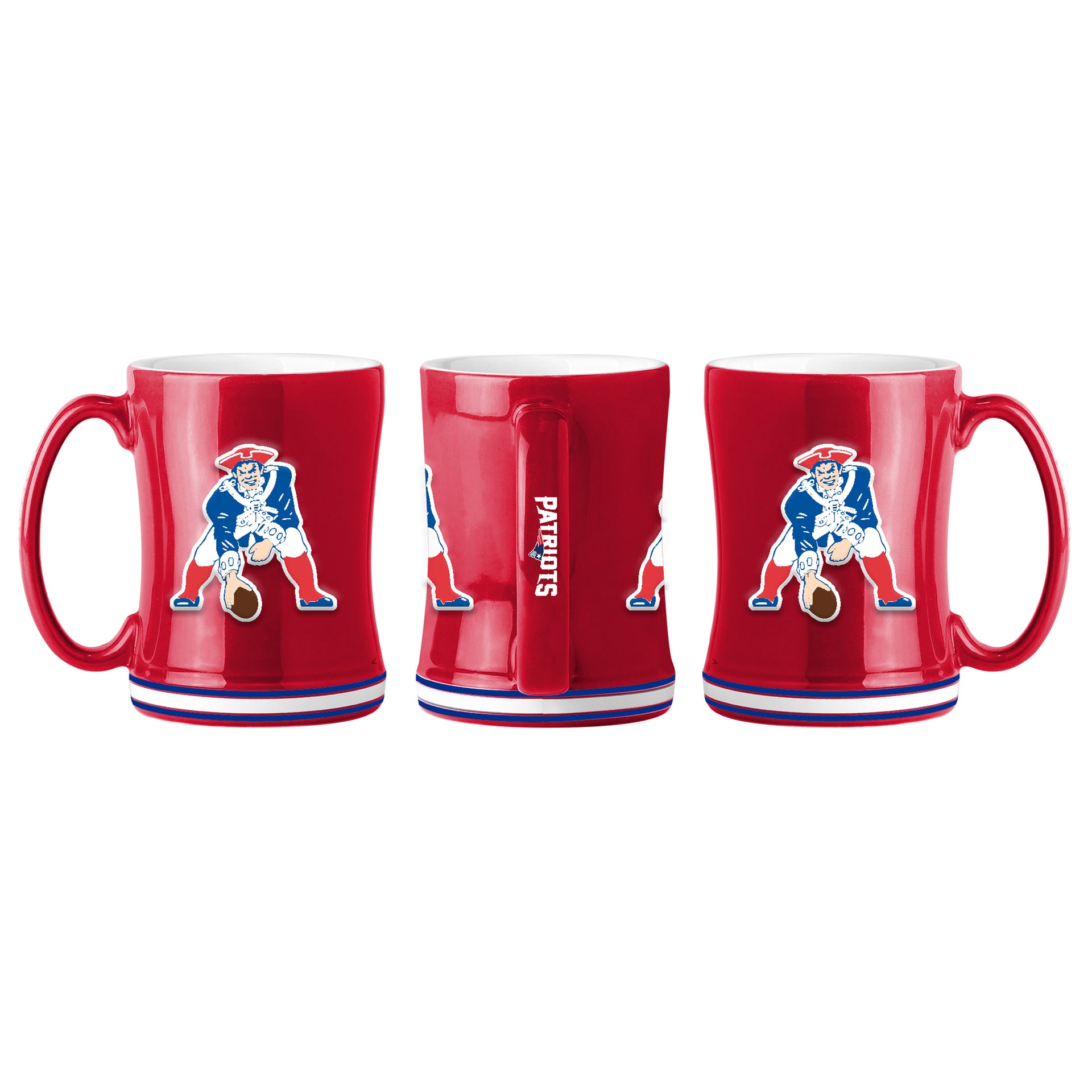 New England Patriots Throwback Logo Relief 14 oz. Mug - Dynasty Sports & Framing 