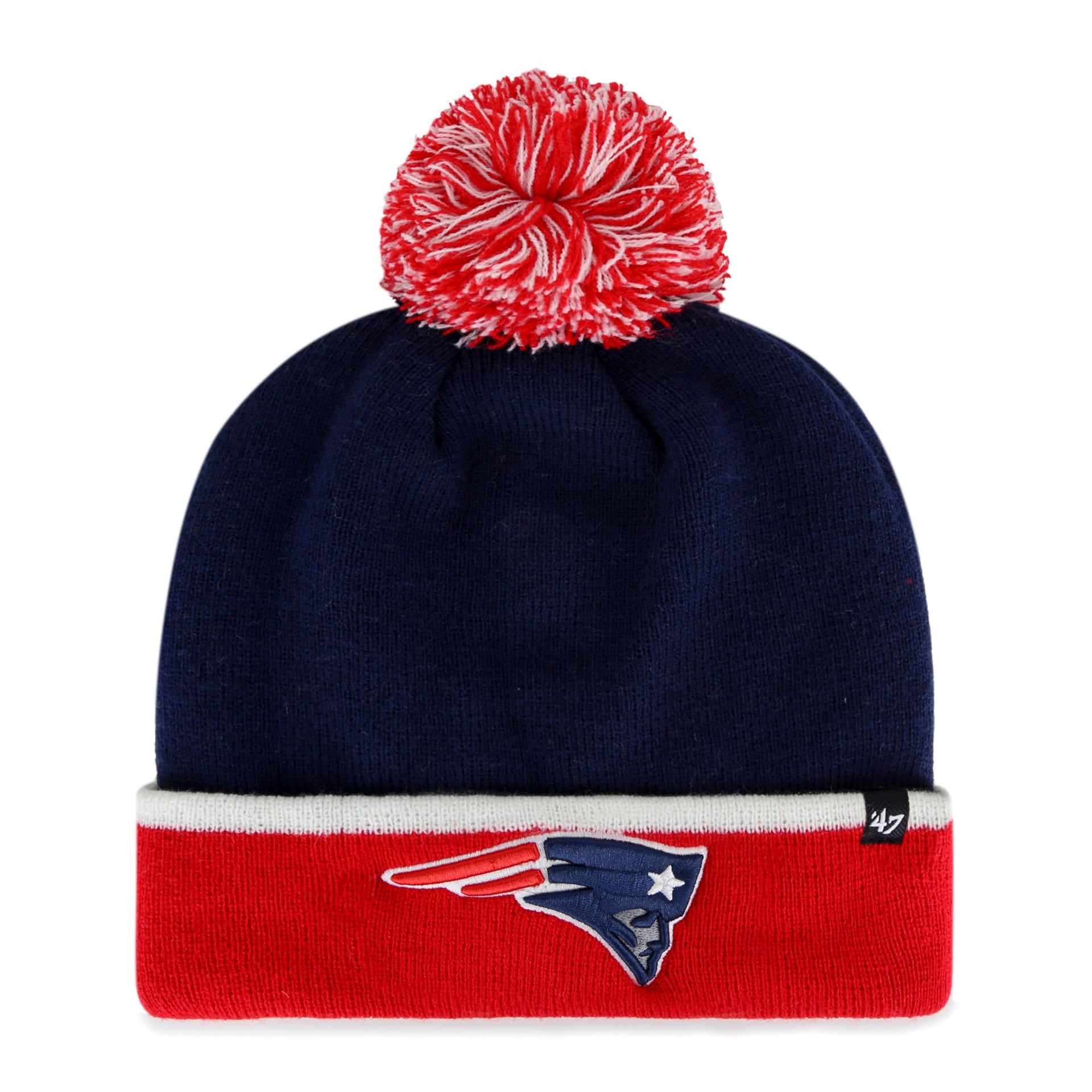 New England Patriots '47 Brand Baraka Navy Cuffed Pom Knit - Dynasty Sports & Framing 