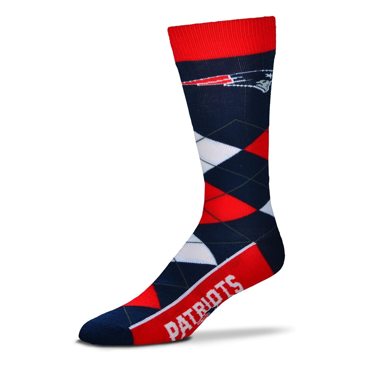 New England Patriots Men's NFL Football Argyle Lineup Socks - Dynasty Sports & Framing 