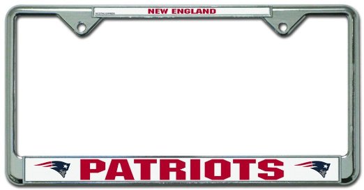 New England Patriots NFL Football Chrome License Plate Frame - Dynasty Sports & Framing 