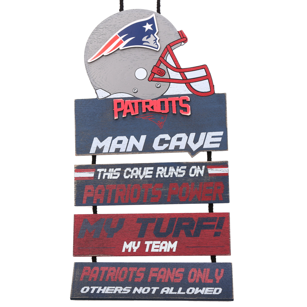 New England Patriots NFL Football Wooden Man Cave Sign - Dynasty Sports & Framing 
