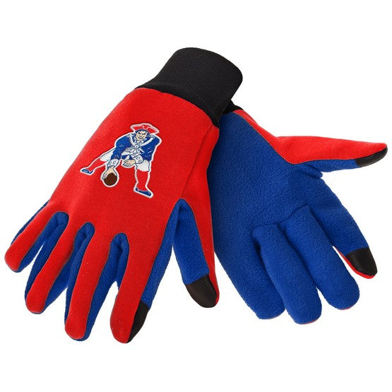 New England Patriots Throwback NFL Football Texting Gloves - Dynasty Sports & Framing 