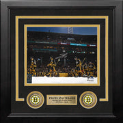 Pavel Zacha 2023 Winter Classic Entrance Boston Bruins Autographed Framed Hockey Photo - Dynasty Sports & Framing 