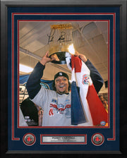 Pedro Martinez 2004 World Series Trophy Boston Red Sox Autographed 16" x 20" Framed Baseball Photo - Dynasty Sports & Framing 