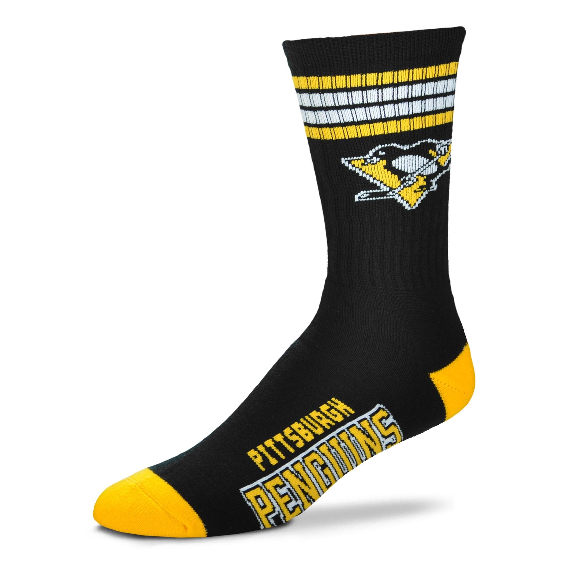 Pittsburgh Penguins Men's 4 Stripe Deuce Socks - Dynasty Sports & Framing 