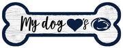 Penn State Nittany Lions Football Dog Bone White Wooden Sign - Dynasty Sports & Framing 