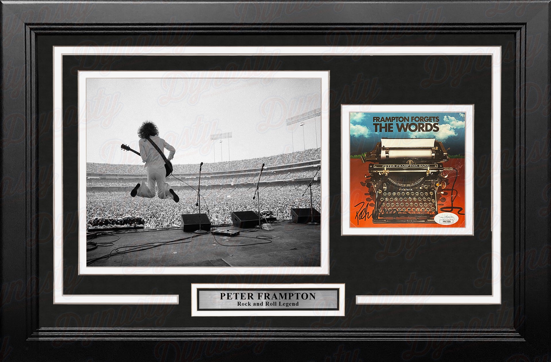 Peter Frampton Autographed Forgets the Words CD Booklet with Framed Photo Collage - Dynasty Sports & Framing 