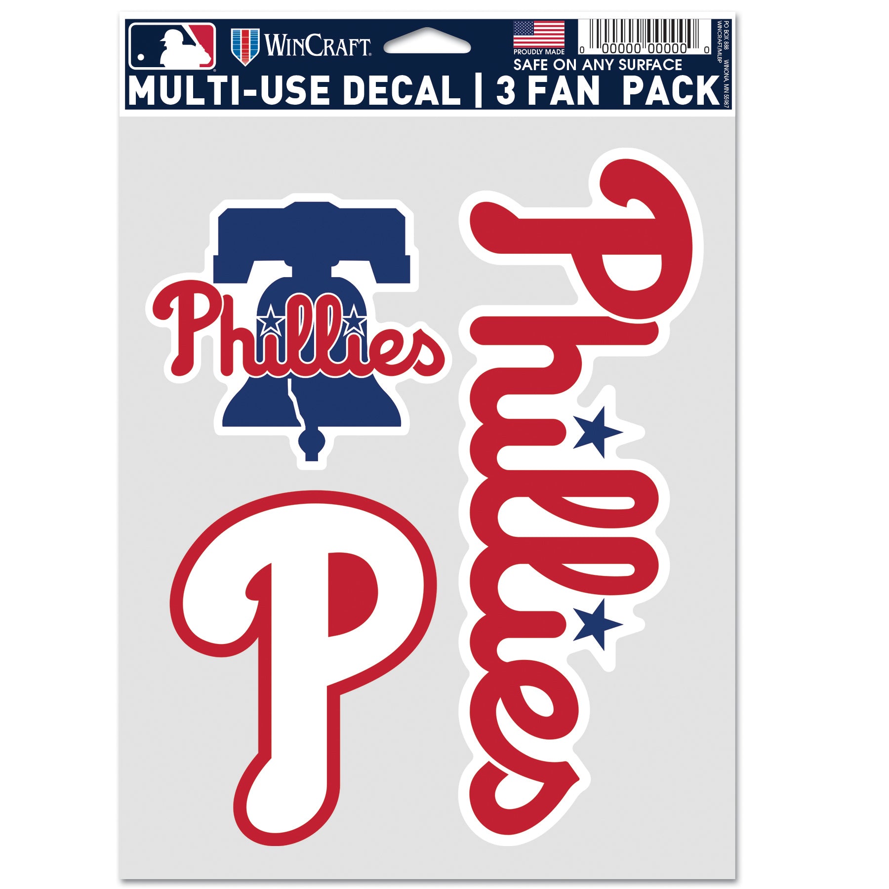 Philadelphia Phillies 3-Piece Fan Multi Use Decal Set - Dynasty Sports & Framing 