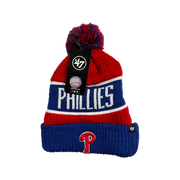 Philadelphia Phillies '47 Brand Essentials Cuffed Pom Knit Beanie - Dynasty Sports & Framing 