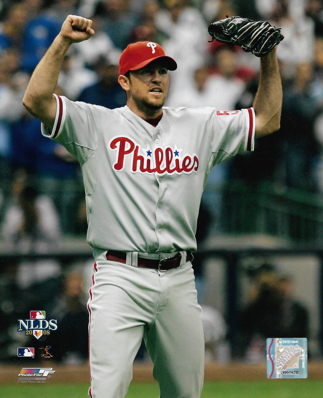 Brad Lidge 2008 Playoff Action Philadelphia Phillies 8" x 10" Baseball Photo - Dynasty Sports & Framing 