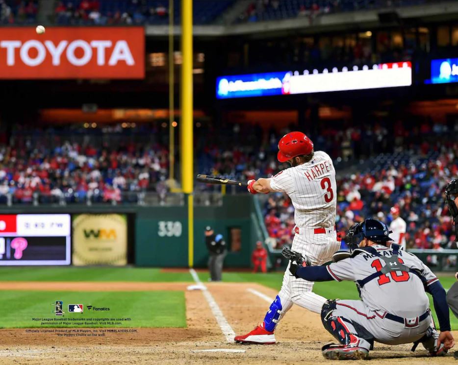 Bryce Harper Home Run Swing Philadelphia Phillies 8" x 10" Baseball Photo - Dynasty Sports & Framing 