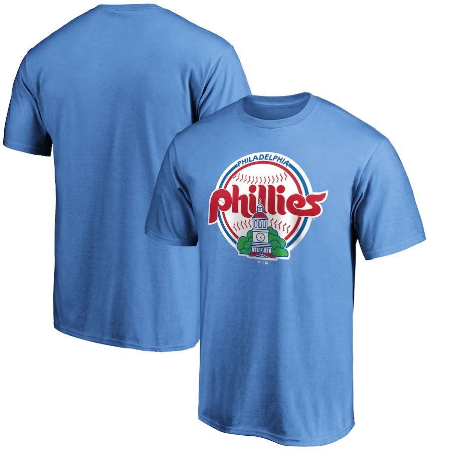 Philadelphia Phillies Cooperstown Collection Throwback Powder Blue T-Shirt - Dynasty Sports & Framing 