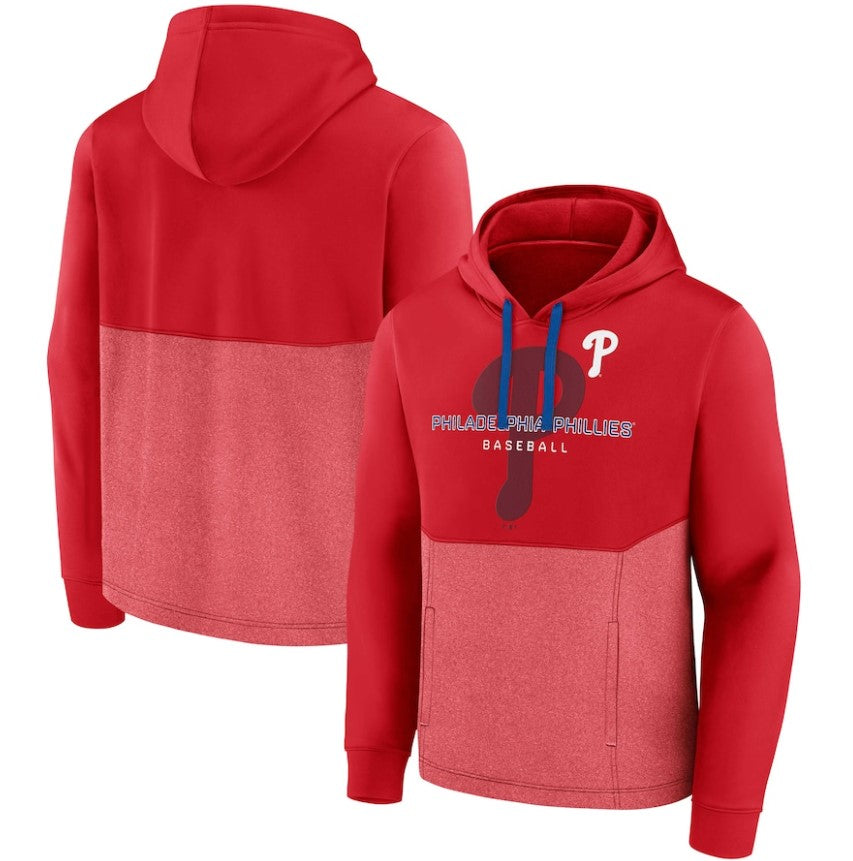 Philadelphia Phillies Call the Shots Pullover Hoodie - Red/Heather Red - Dynasty Sports & Framing 