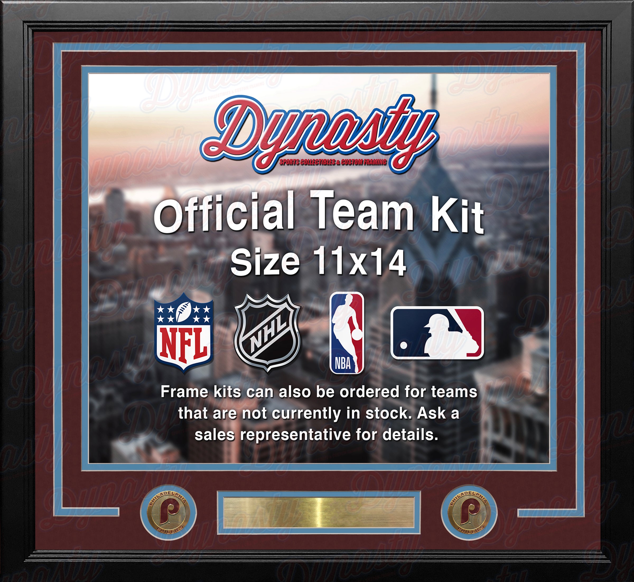 Philadelphia Phillies Throwback Custom MLB Baseball 11x14 Picture Frame Kit (Multiple Colors) - Dynasty Sports & Framing 