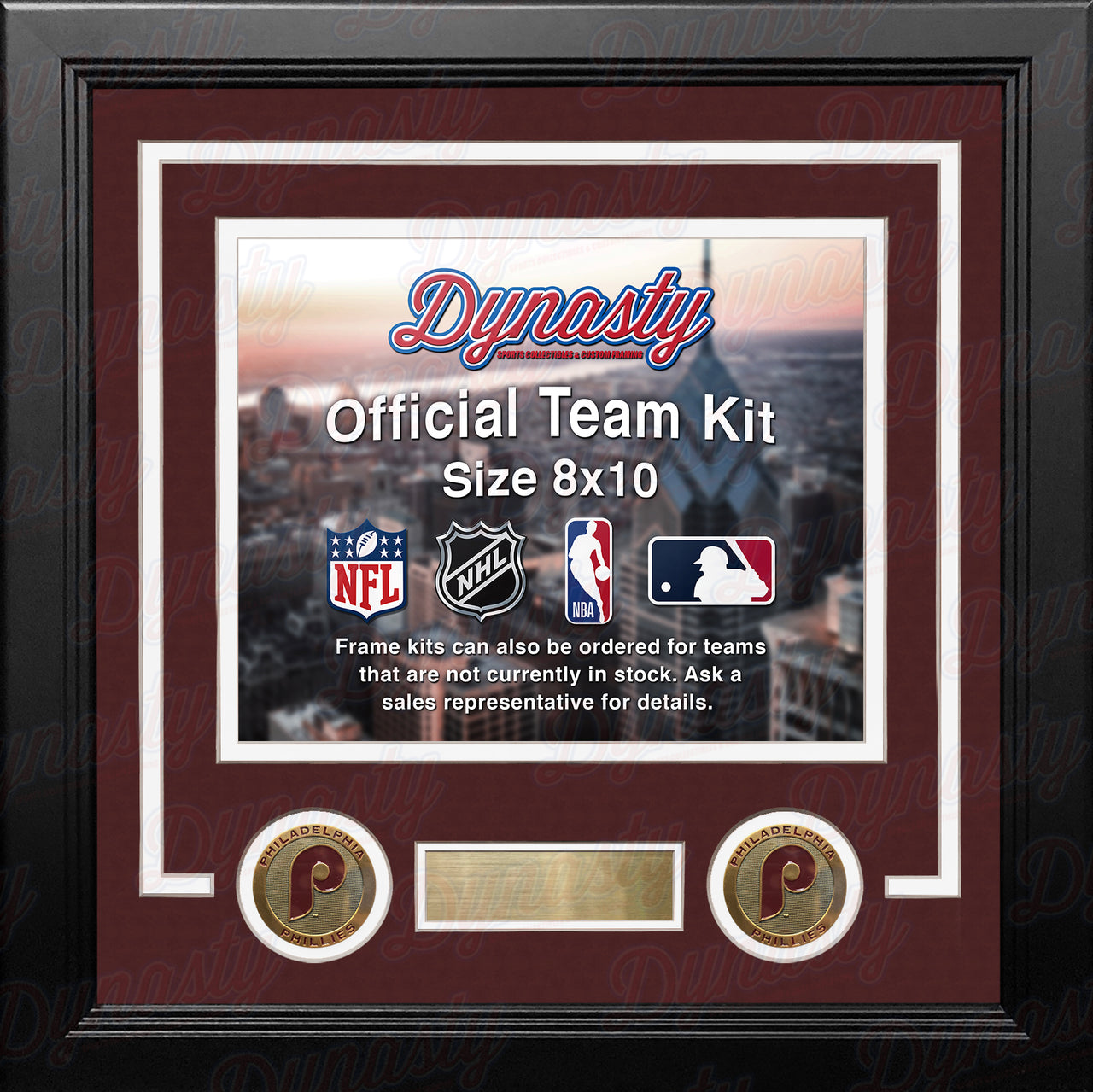 Philadelphia Phillies Throwback Custom MLB Baseball 8x10 Picture Frame Kit (Multiple Colors) - Dynasty Sports & Framing 