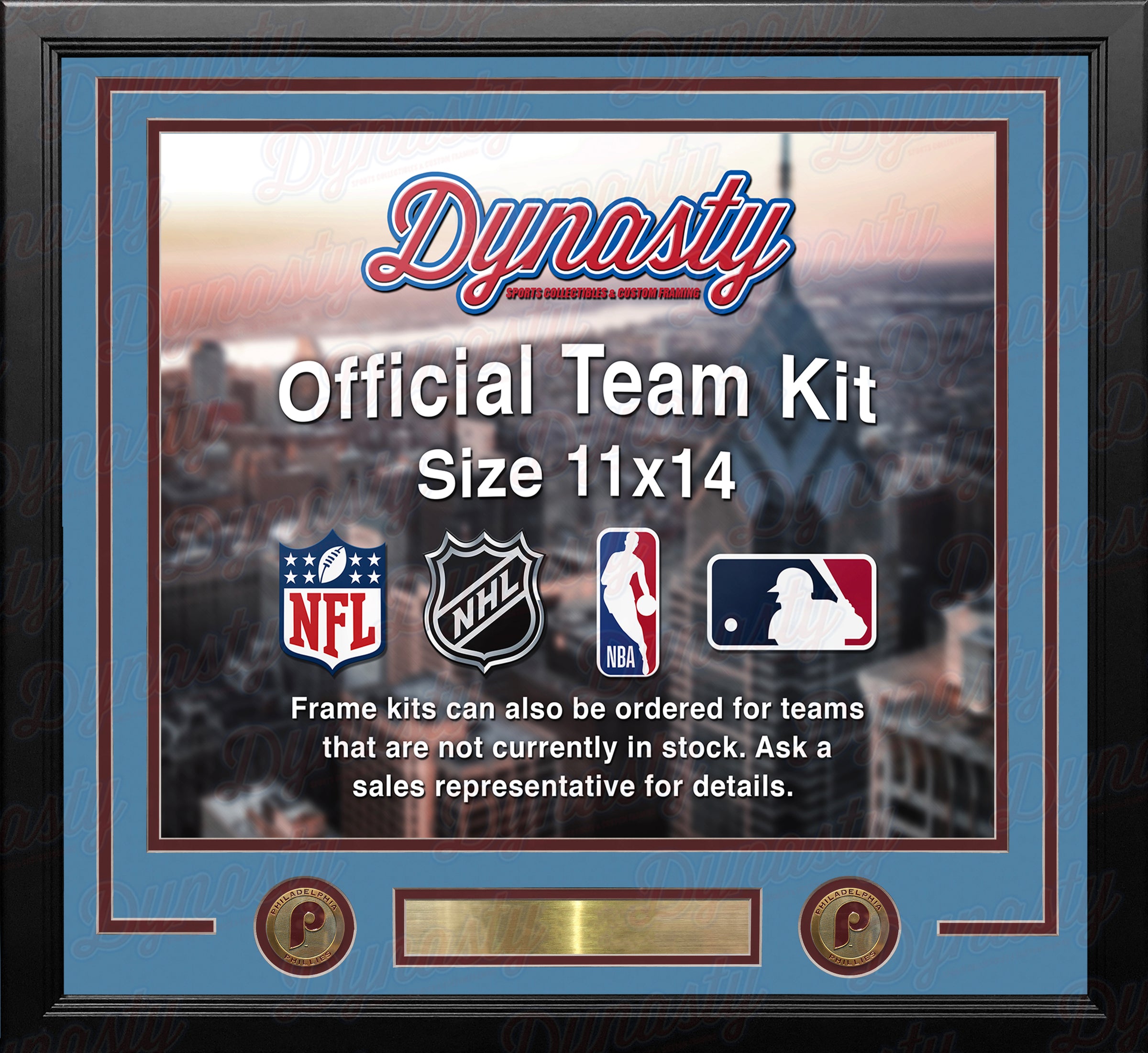Philadelphia Phillies Throwback Custom MLB Baseball 11x14 Picture Frame Kit (Multiple Colors) - Dynasty Sports & Framing 