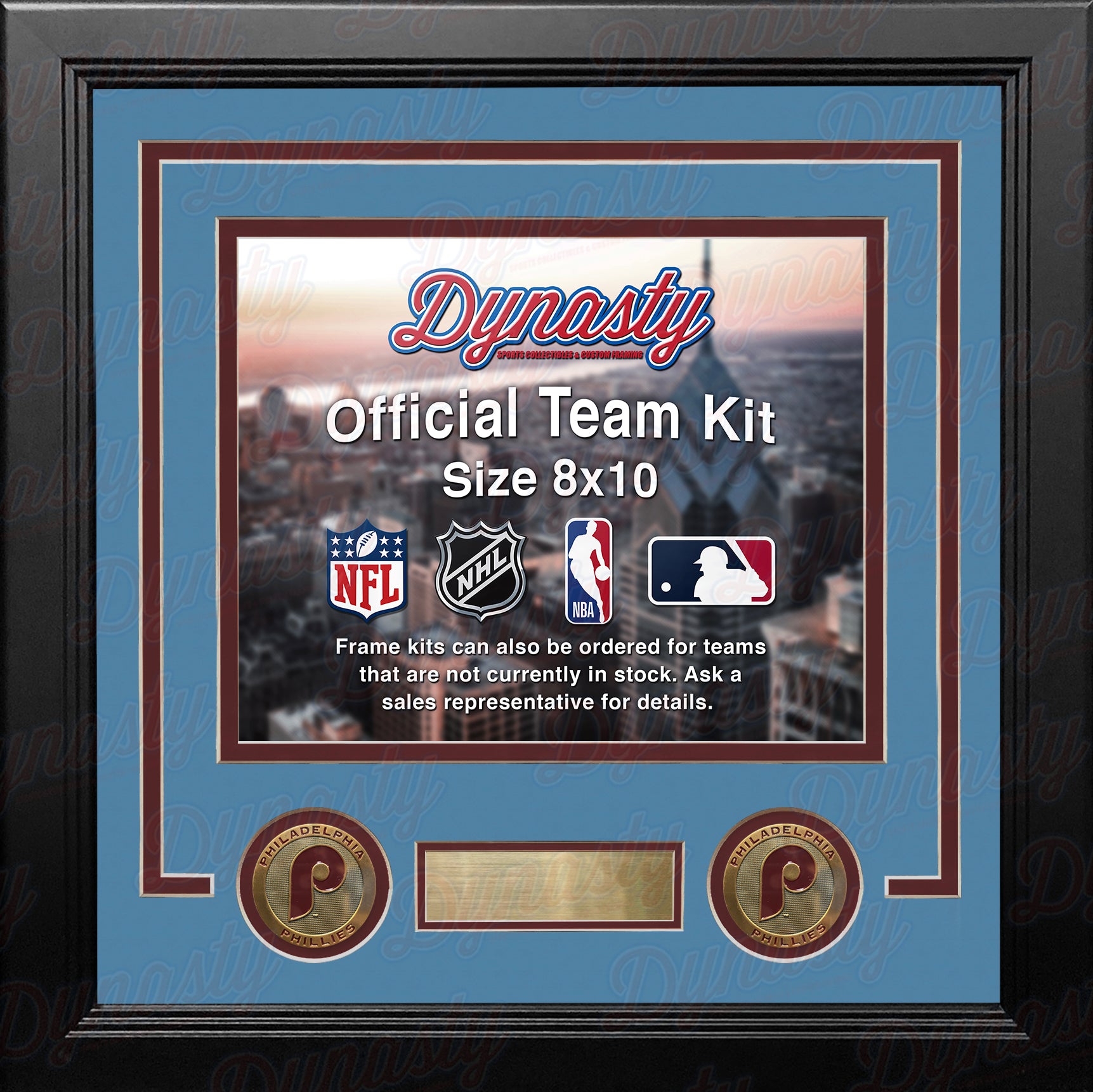 Philadelphia Phillies Throwback Custom MLB Baseball 8x10 Picture Frame Kit (Multiple Colors) - Dynasty Sports & Framing 