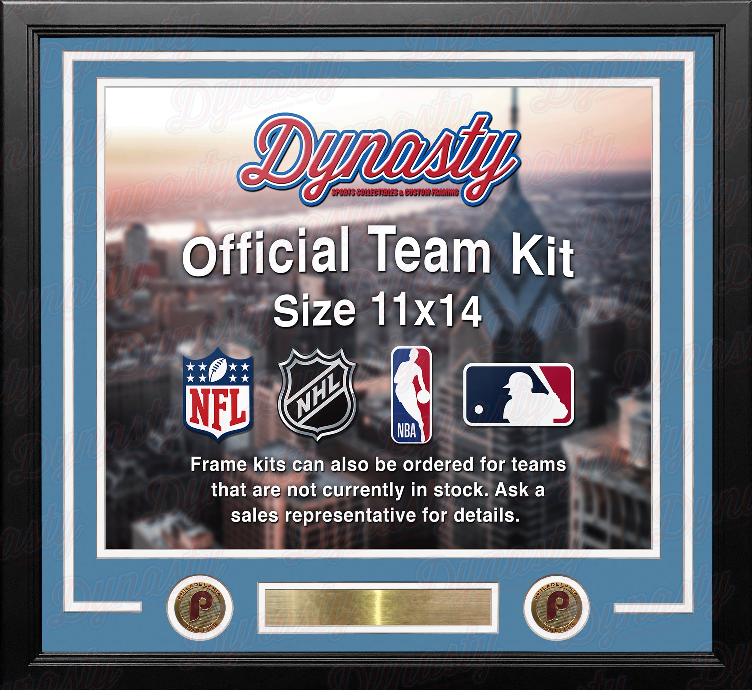 Philadelphia Phillies Throwback Custom MLB Baseball 11x14 Picture Frame Kit (Multiple Colors) - Dynasty Sports & Framing 