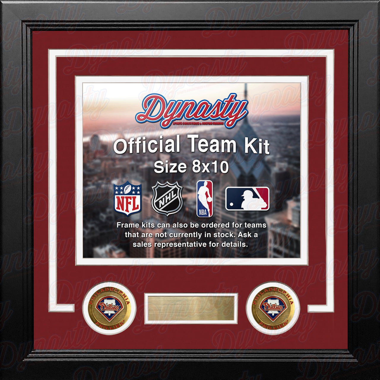 Philadelphia Phillies Custom MLB Baseball 8x10 Picture Frame Kit (Multiple Colors) - Dynasty Sports & Framing