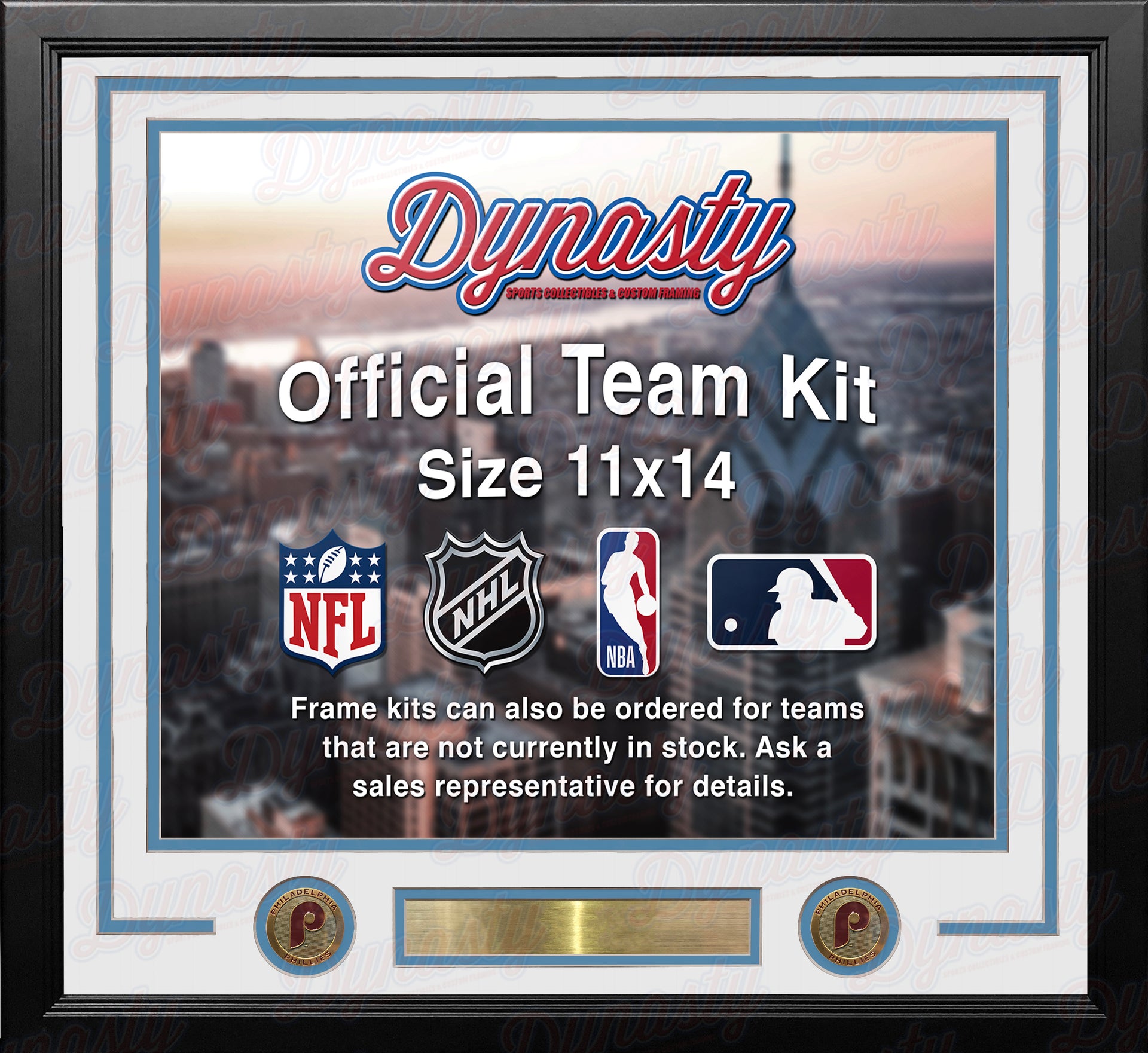 Philadelphia Phillies Throwback Custom MLB Baseball 11x14 Picture Frame Kit (Multiple Colors) - Dynasty Sports & Framing 