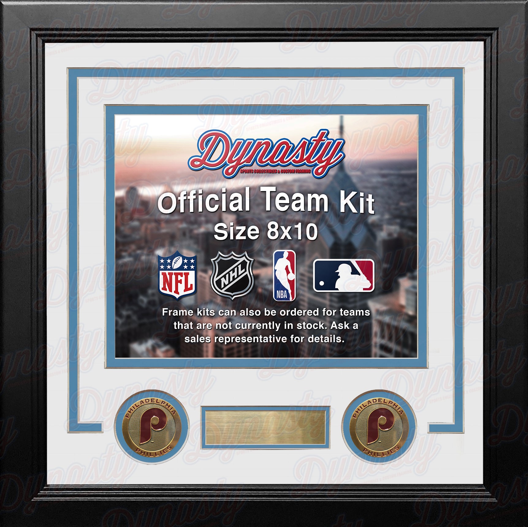 Philadelphia Phillies Throwback Custom MLB Baseball 8x10 Picture Frame Kit (Multiple Colors) - Dynasty Sports & Framing 