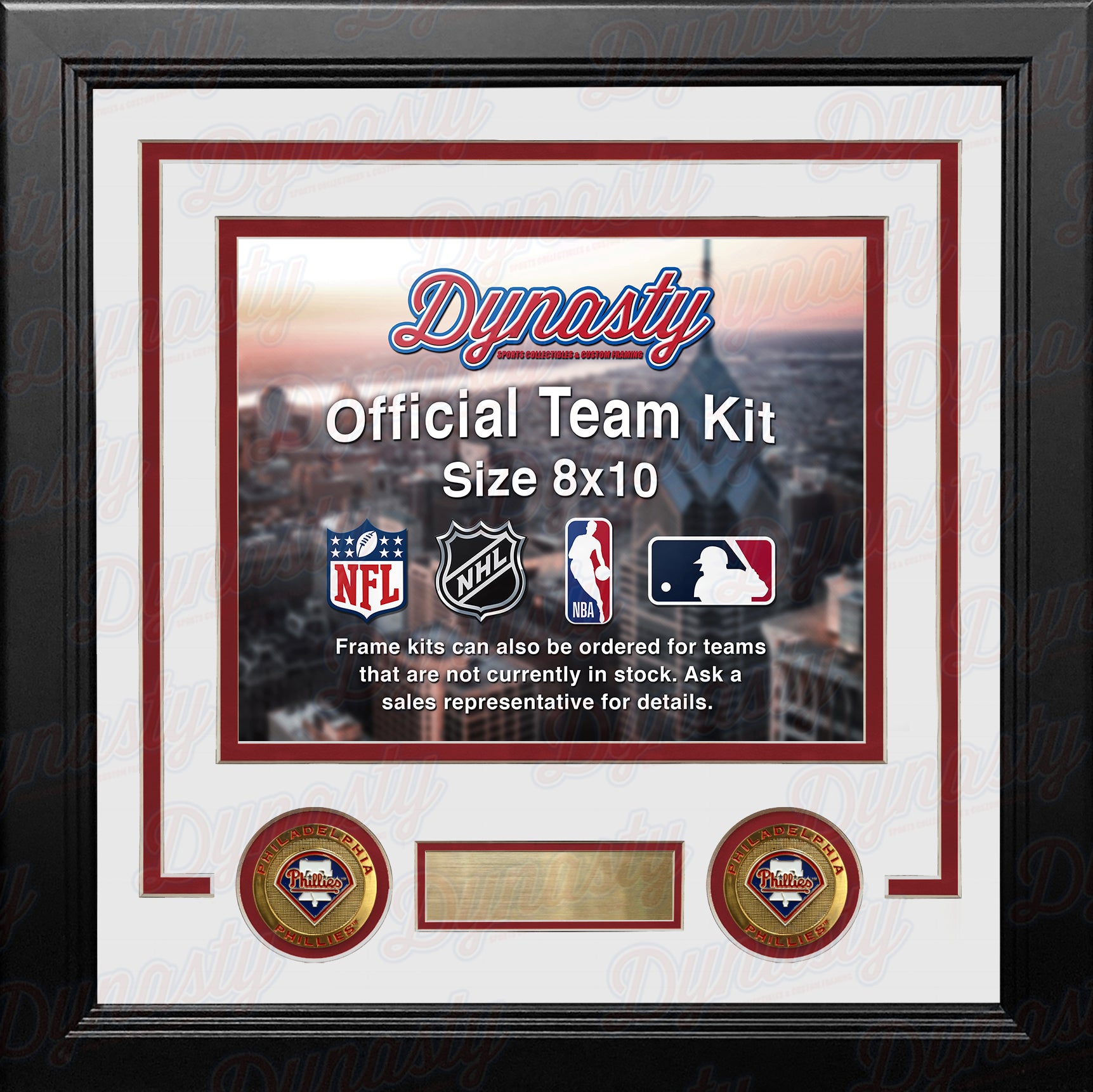 Philadelphia Phillies Custom MLB Baseball 8x10 Picture Frame Kit (Multiple Colors) - Dynasty Sports & Framing 